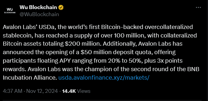 Avalon Labs Launches Bitcoin-Backed Usda Stablecoin 2 Avalon Labs Launches Bitcoin-Backed Usda Stablecoin