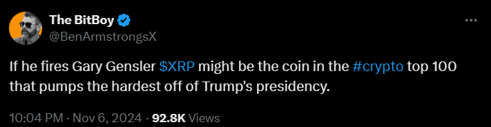 Bitboy Says Xrp Could Soar If Trump Fires Sec Chair Gary Gensler