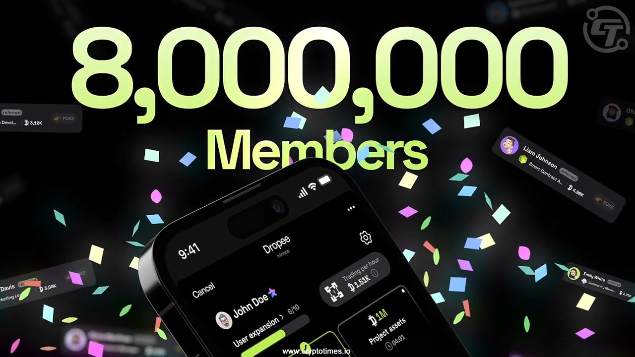 Tap-To-Earn Game Dropee Surpass 8M Players Worldwide