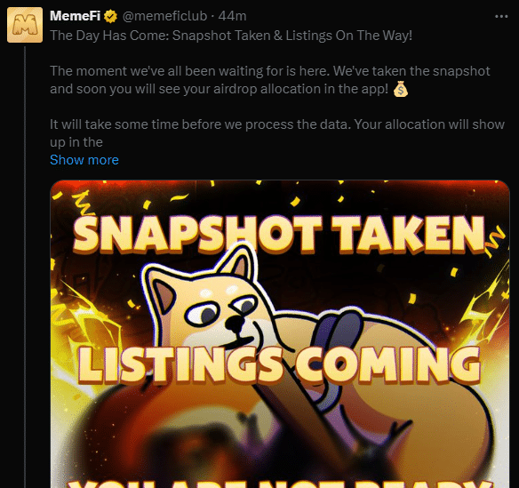 Memefi Token Listing Announcement