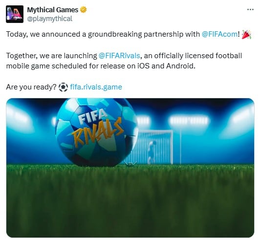Mythical Games Teams Up With Fifa For Fifa Rivals Web3 Game