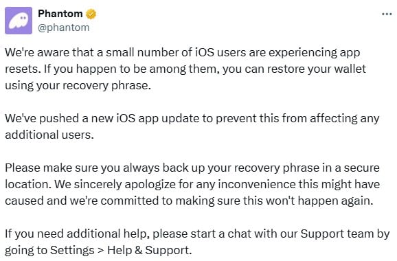 Phantom Wallet Issues Emergency Update For Ios Users
