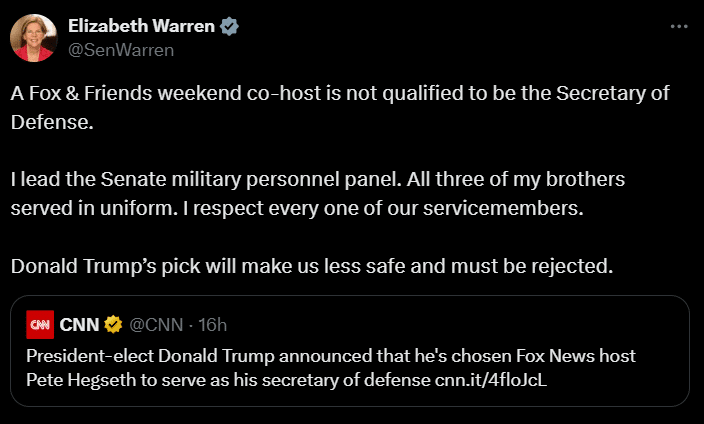 Trump Nominates Pro-Crypto Pete Hegseth As Secretary Of Defense