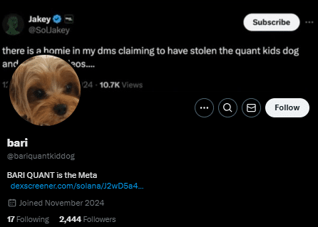 Bari Twitter Account