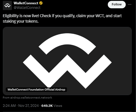 Wallet Connect Airdrop