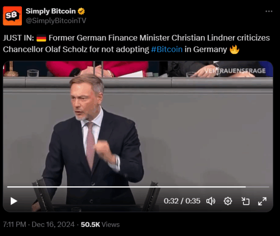 German Politician Lindner Criticizes Scholz For Not Adopting Btc 2 Former German Finance Minister At The Assembly