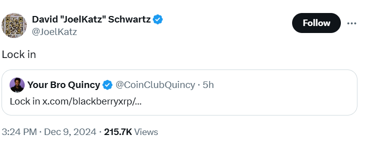 Ripple CTO cryptic message