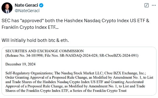 Sec Approves Hashdex And Frankline'S Crypto Etfs