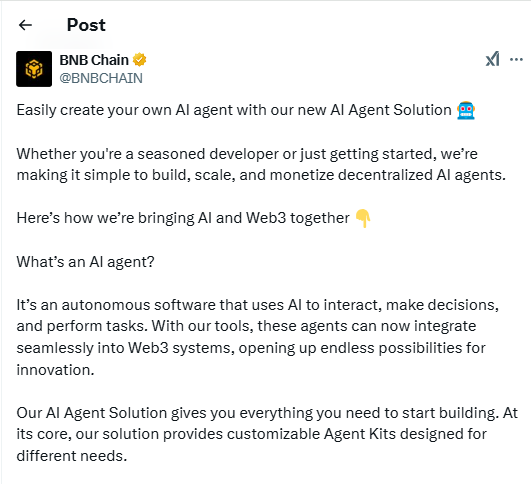 Bnb Chain Launches Ai Agent Solution For Developers 2 Bnb Chain Ai