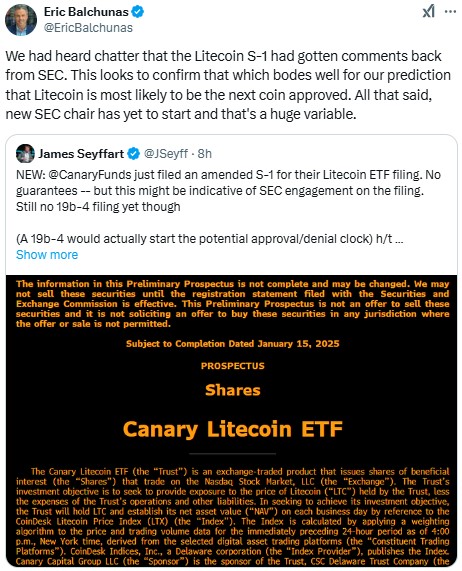 Canary Capital’s Litecoin Etf Could Be Next For Sec Approval