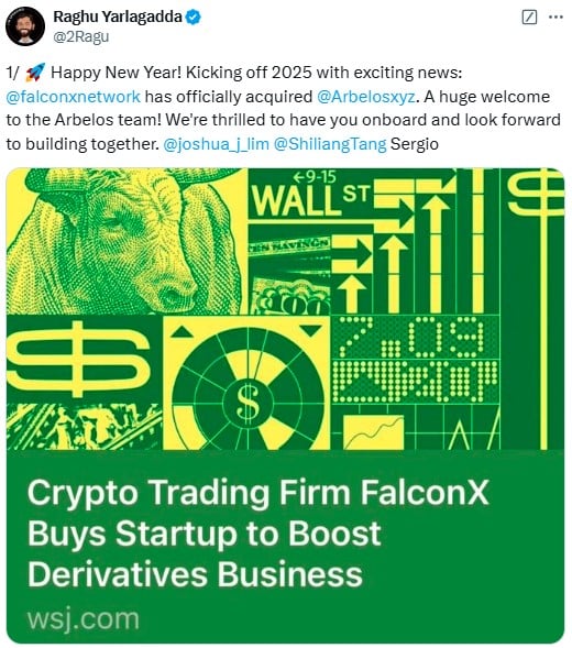 FalconX Acuires Arbelos Markets in Major 2025 Crypo Deal