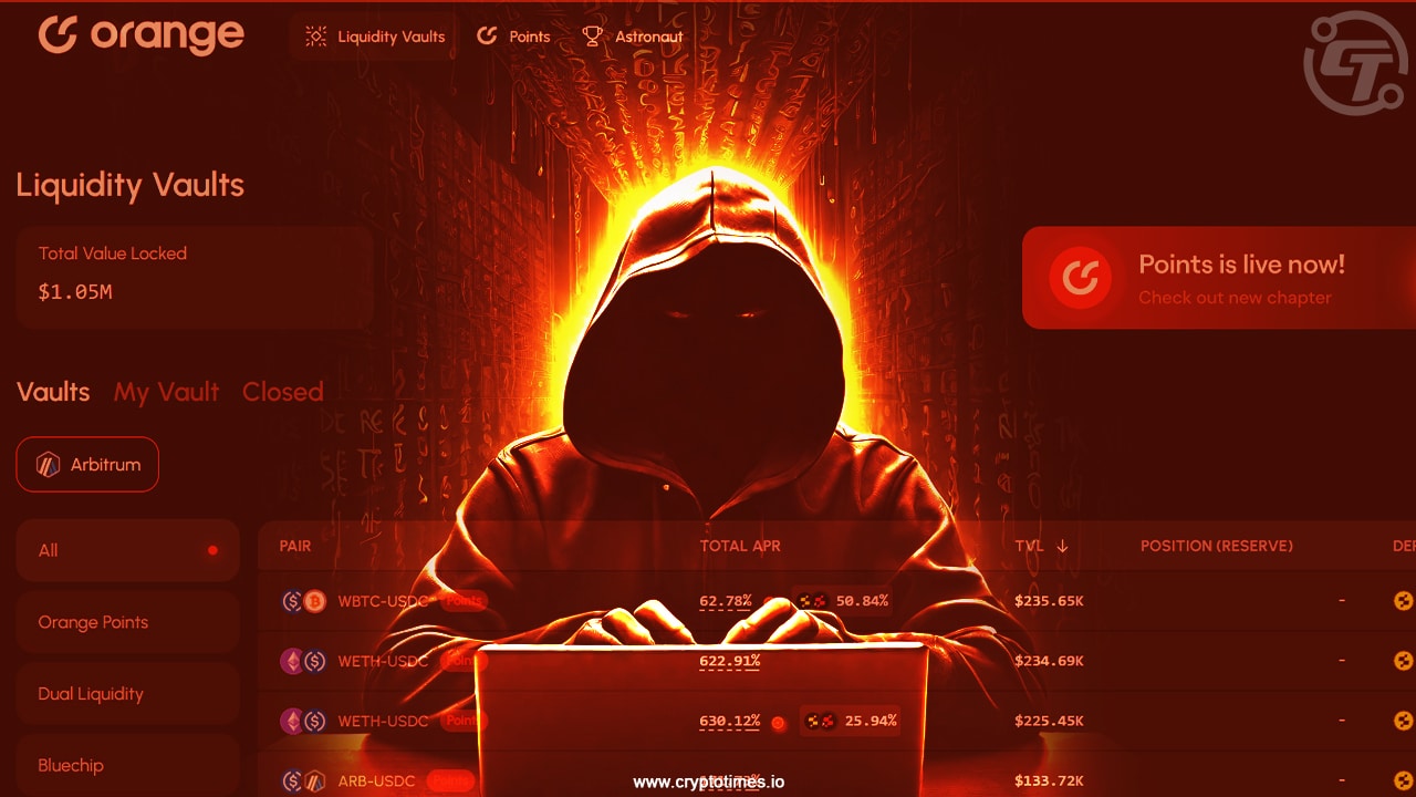 Hackers Steal $840K from Orange Finance on Arbitrum