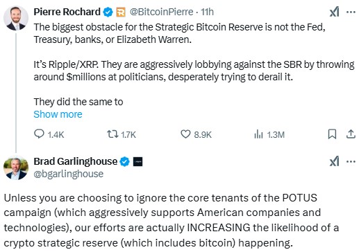 Ripple Ceo Defends Against Blocking Bitcoin Reserve Claims 2 Ripple Ceo Denies Claims Of Blocking Bitcoin Reserve Plans
