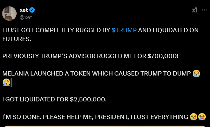 Trader Lost $2.5M Trading $Melania