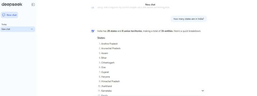 Deepseek States Of India