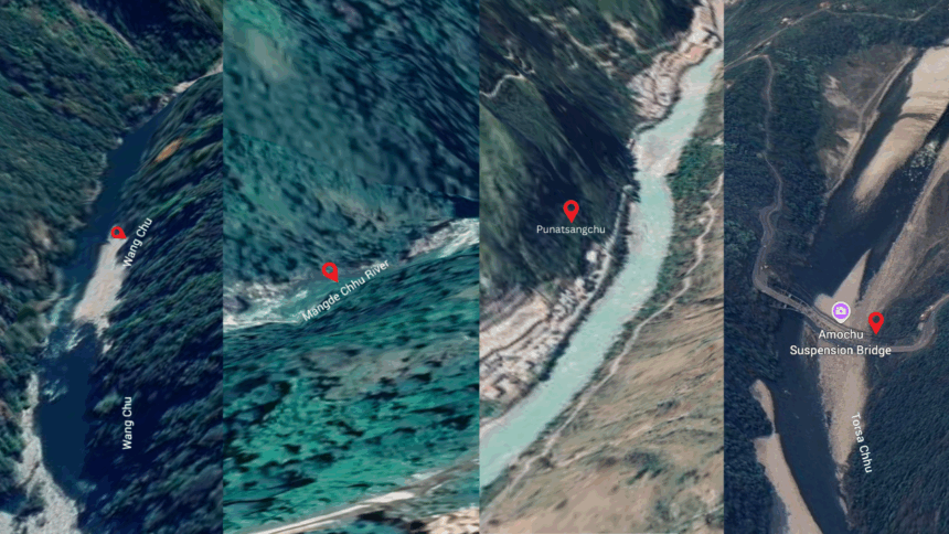 Four Different Rivers Of Bhutan Are Amo Chu, Wang Chu, Punat Sang Chu &Amp; Mangde Chu