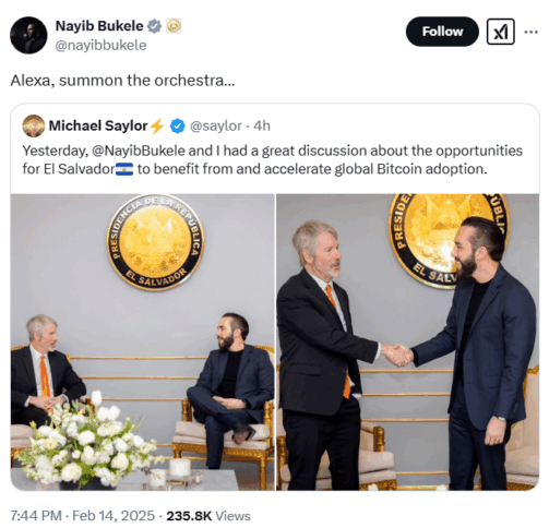 Nayib Bukele And Michael Saylor Meet And Greet 2 Bukele Meets Saylor