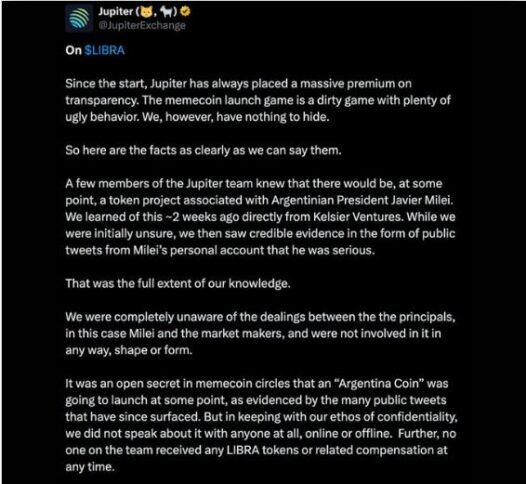 Who Is Hayden Davis, Man At The Center Of Argentina’s Libra Token Scam? 2 Jupiter Exchange Statement On Libra Token