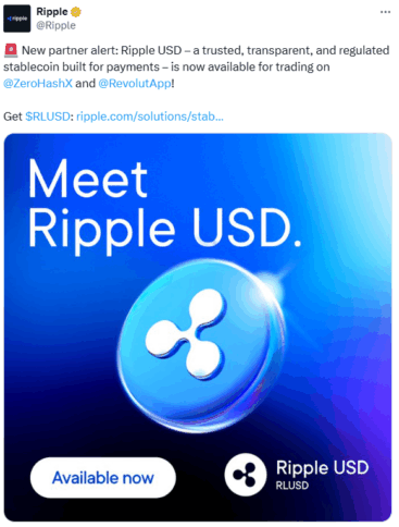 Ripple Usd Stablecoin Now Live On Zerohash And Revolut 2 Rlusd Live On Zerohash And Revolut