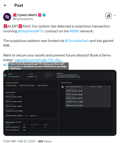 Play-To-Earn Nft Game ‘Step Hero’ Bnb Contract Hacked 2 Step Hero Nft Game Hacked