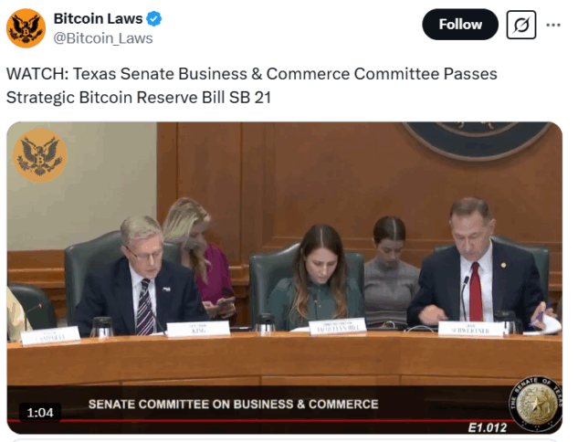 Texas Bitcoin Reserve Bill Moves To Senate Review 2 Texas Bitcoin Reserve Bill Moves To Senate Review