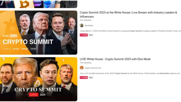 Beware of fake YouTube broadcast of Trump Crypto Summit Live