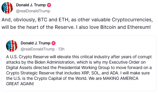Bitcoin Price Surges To $95K—Is $100K The Next Target? 2 Trump Backs Crypto Reserve Plan