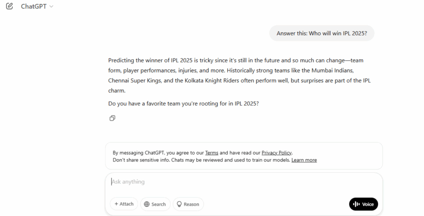 Chatgpt Predictions On Ipl 2025