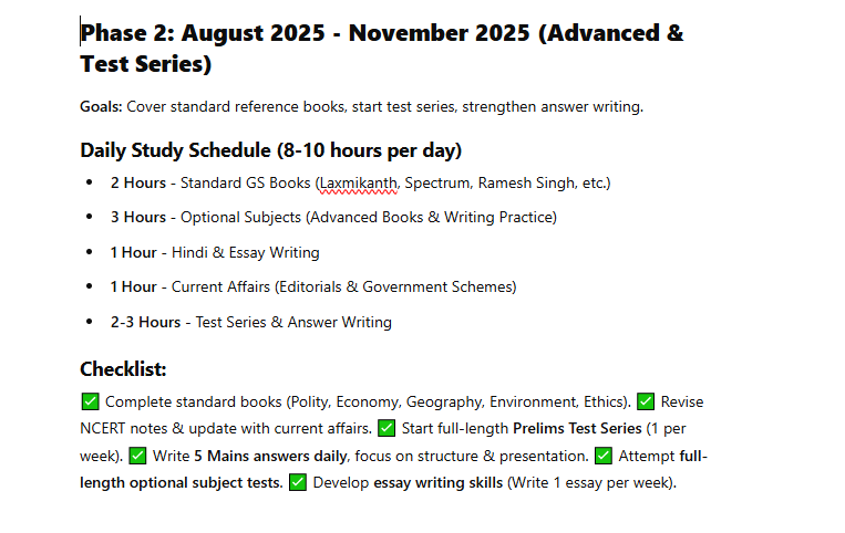 How Can Artificial Intelligence Help In Smarter Upsc Preparation? 11 Chatgpt 1 Year Planner 2Nd Response