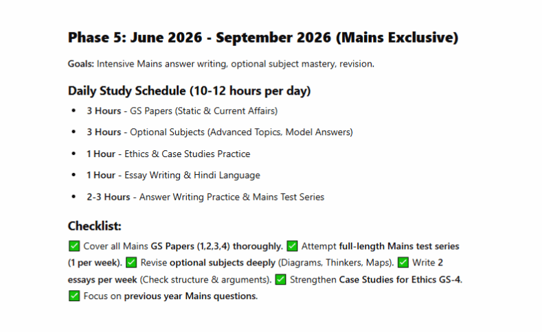 How Can Artificial Intelligence Help In Smarter Upsc Preparation? 14 Chatgpt 1 Year Planner 5Th Reply