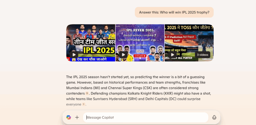 Copilot Predictions On Ipl 2025