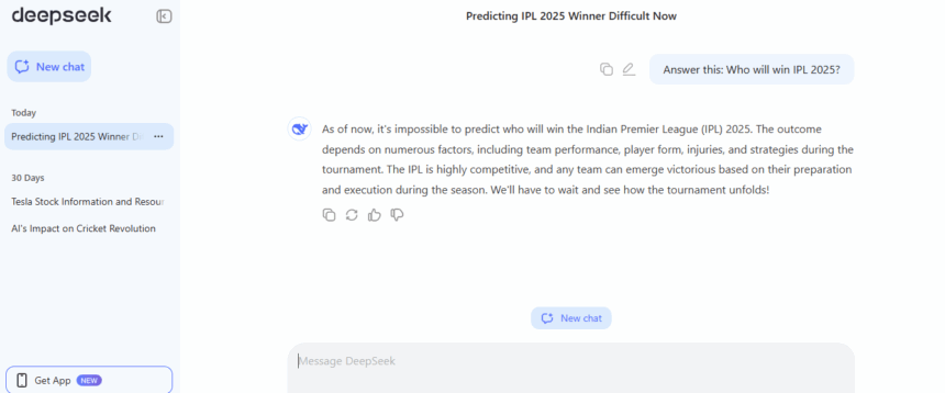Deepseek Predictions On Ipl 2025
