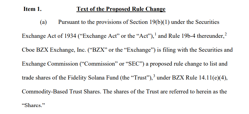 Fidelity’s Spot Solana Etf Filing