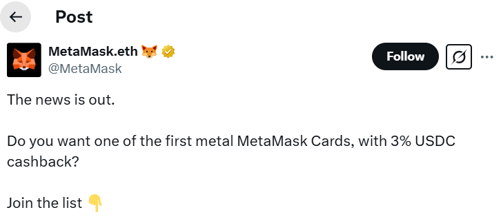 Metamask Launches Metal Card