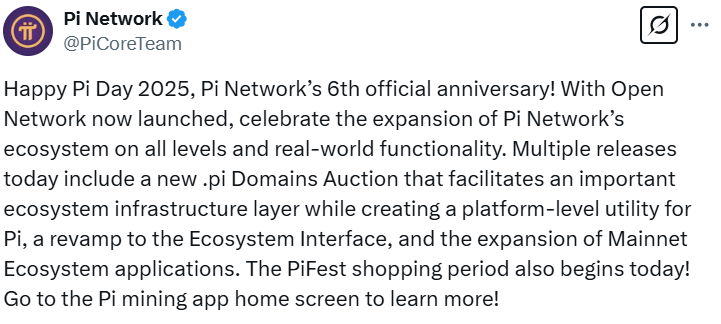 Pi Network Launch .Pi Domains On 6Th Anniversary, Pi Coin Drops 2 Pi Network Launch Updates