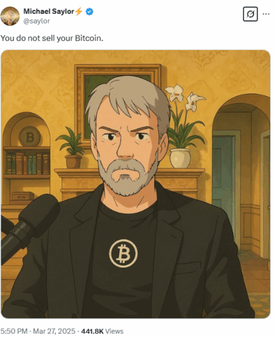 &Quot;Do Not Sell Your Bitcoin,&Quot; Saylor’s Ghibli Style Message 2 Saylor’s Ghibli Style Message