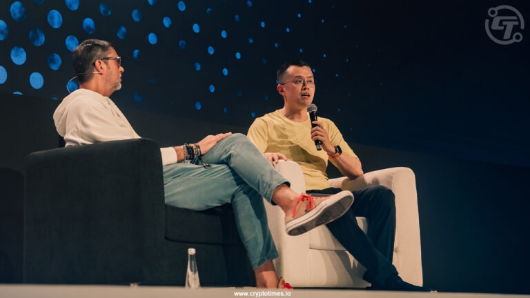 Raoul Pal to CZ at dubai token 2049 event