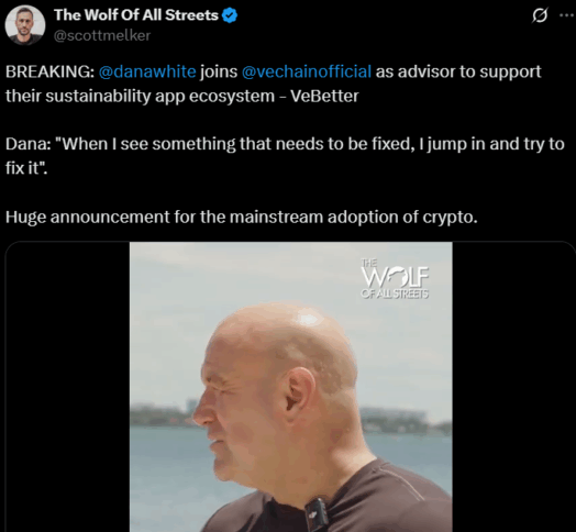 Dana White Joins Vechain To Bring Blockchain To The Masses 2 Dana Joins Vechain
