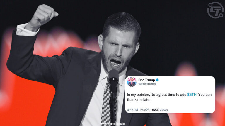 Ethereum (ETH) is Down 53% Since Eric Trump's Endorsement