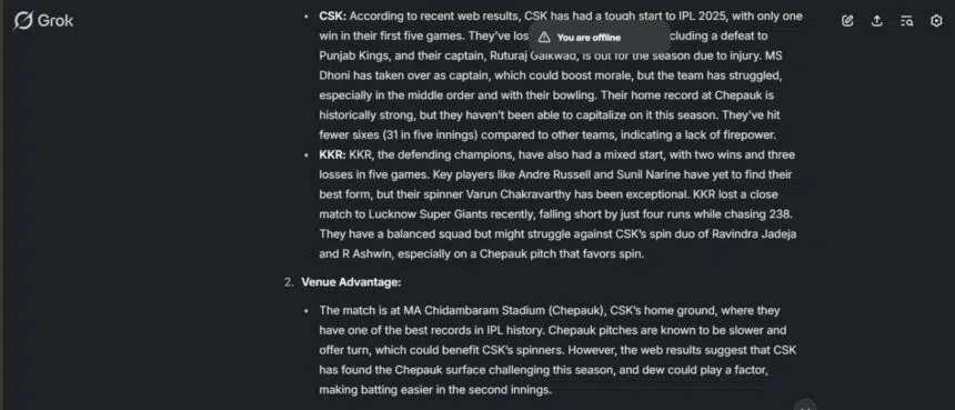 Ipl 2025: Ai Predicts Csk Vs Kkr Match: Preview, Stats And Fantasy Team 4 Grok Ai Predicts Csk Vs Kkr