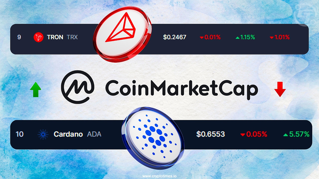 Tron And Cardano Battle For 9Th Spot On Coinmarketcap