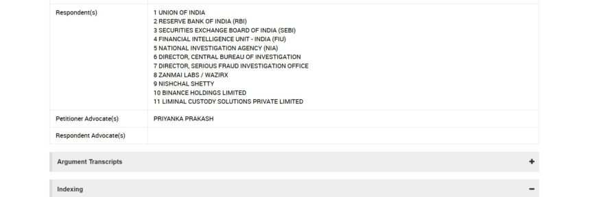 Wazirx case document details