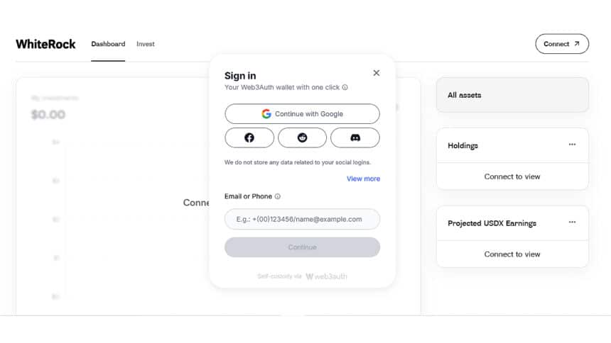 How To Use Whiterock- Step 2- Go To Dasboard