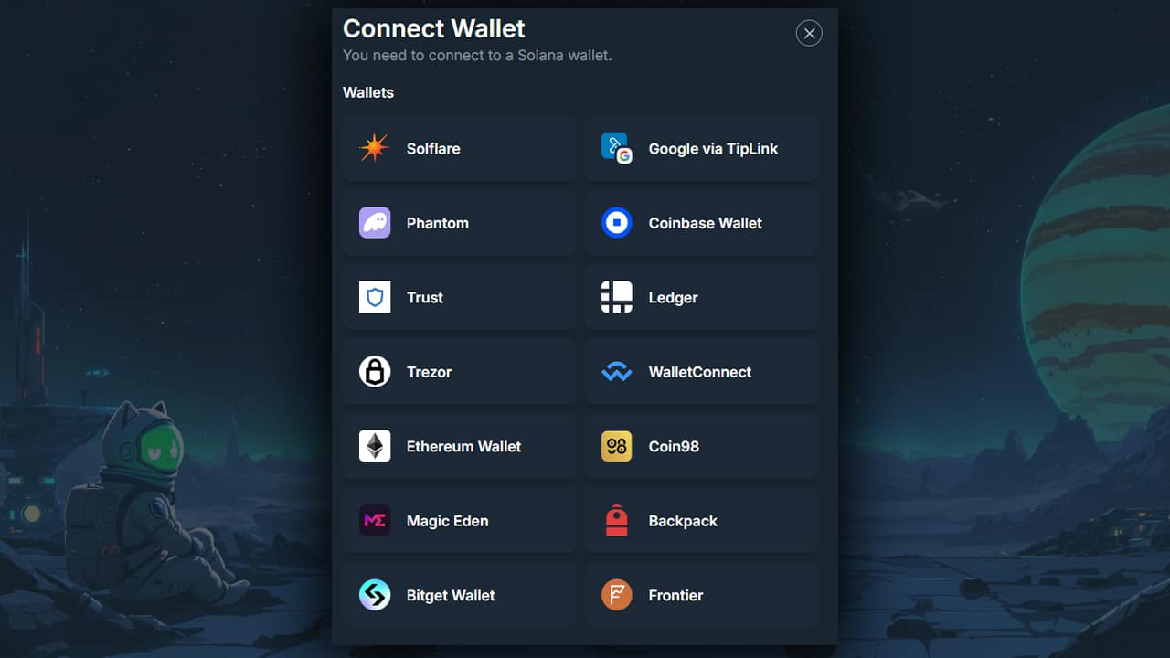 Jupiter Dex- Connect Wallet