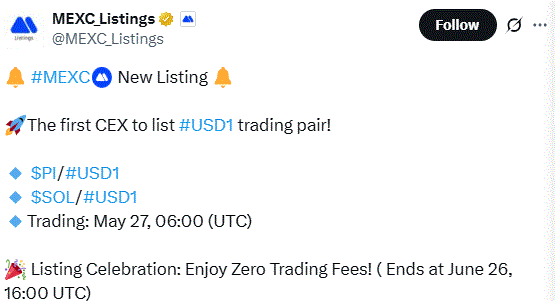 Mexc Lists Pi Coin With Trump-Backed Usd1