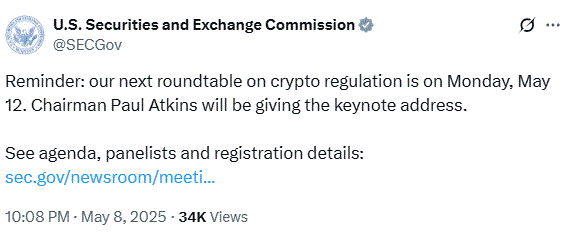 New Chairman Atkins To Give Keynote At Sec Crypto Roundtable 2 Paul Atkins To Give Keynote At Sec Crypto Roundtable