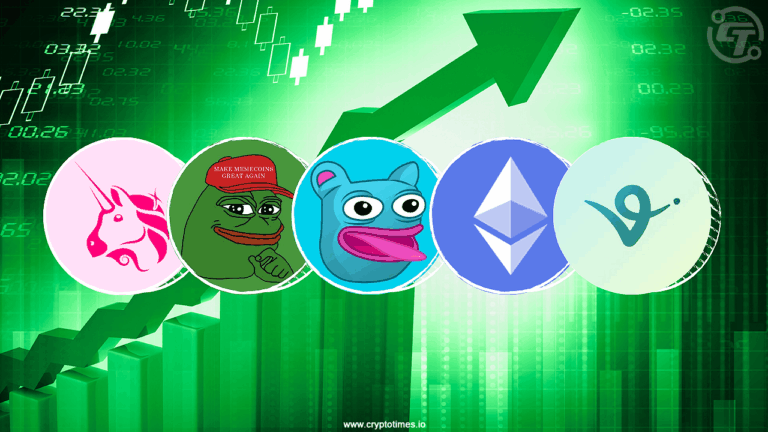 Top 5 Crypto Gainers of the Day: Virtuals, PEPE, Brett, UNI, ETH