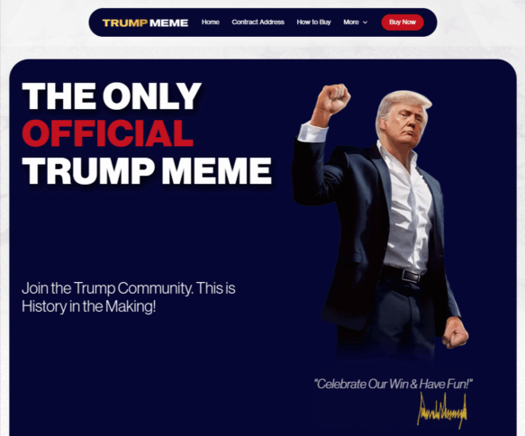 How Trump Made $1 Billion In Crypto: Bitcoin And Xrp Involved? 4 A Snapshot Of Promotional Poster For Official Trump Memecoin. Source: Get Trump Memes