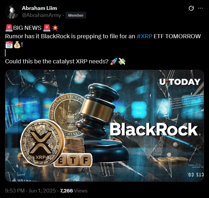 BlackRock and XRP Rumor