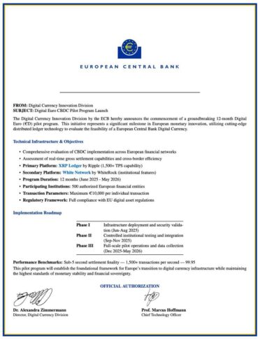 European Central Bank Official Statement